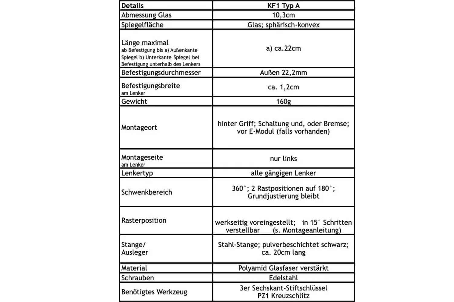 Krampe KF1 Fahrradspiegel  