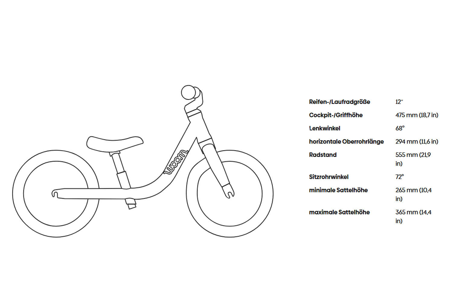 WOOM Original 1 Lernlaufrad 12 Zoll  