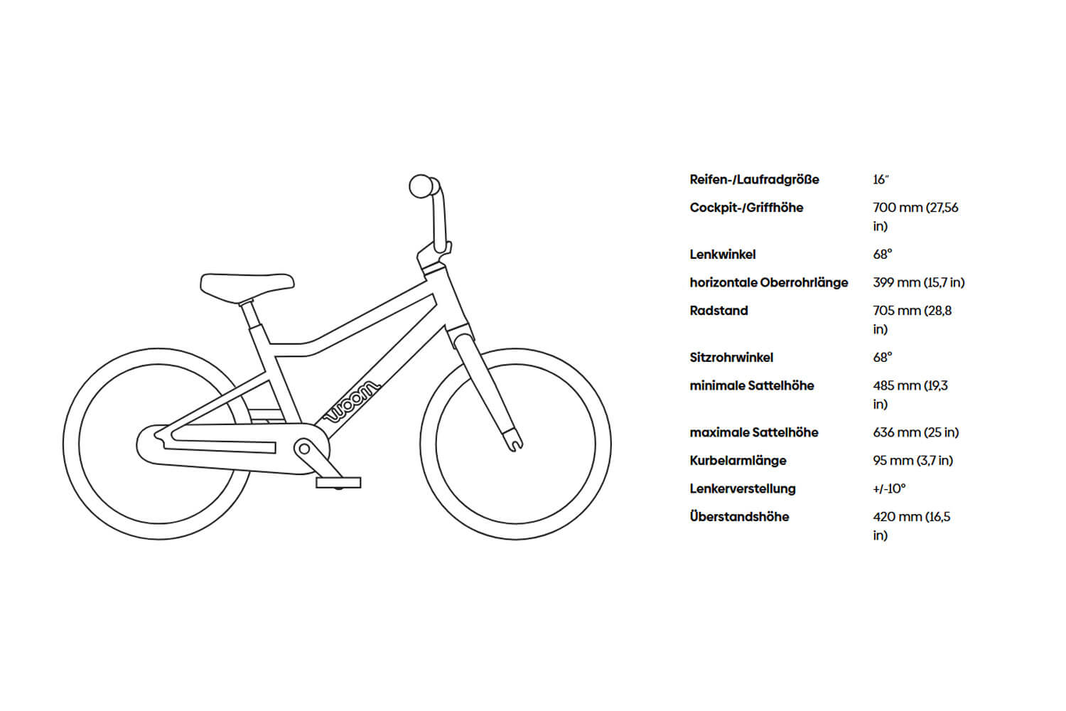 WOOM Original 3 Kinderfahrrad 16 Zoll  