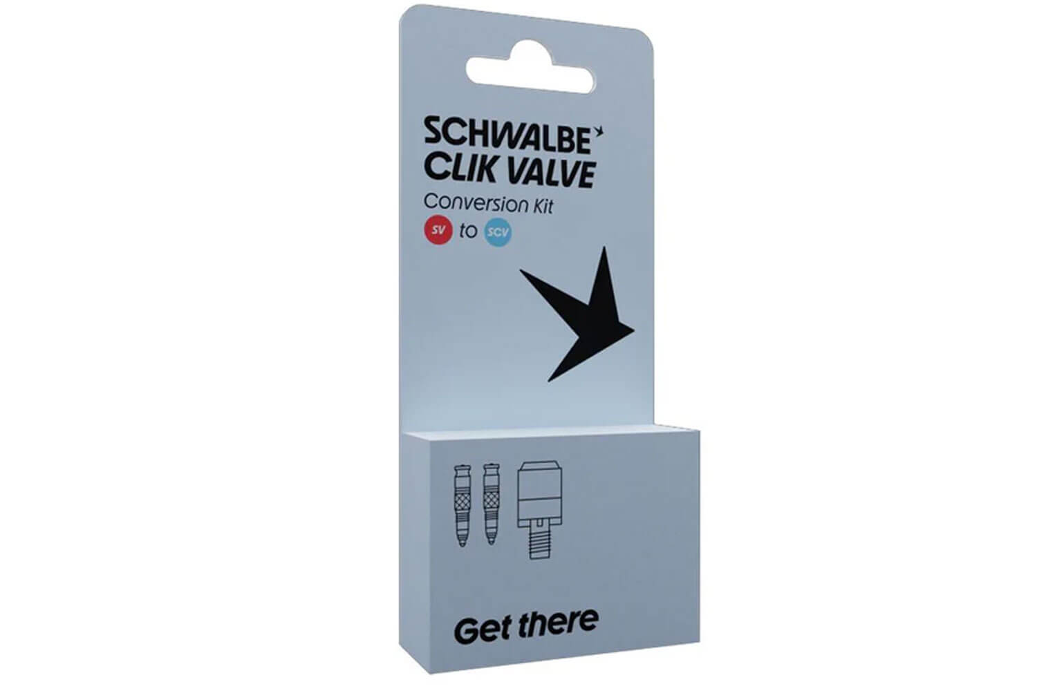 Schwalbe Clik Valve Conversion Kit SV - Ventile mit Pumpenkopf-Adapter   Schwalbe Clik Valve Conversion Kit SV - Ventile mit Pumpenkopf-Adapter