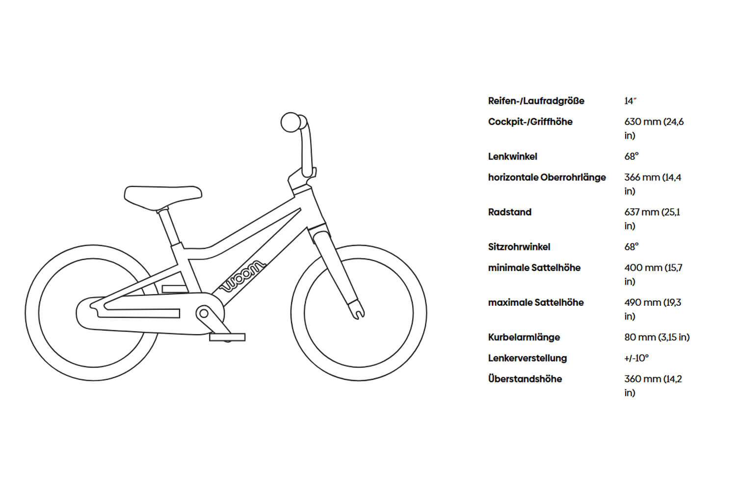 WOOM Original 2 Kinderfahrrad 14 Zoll  