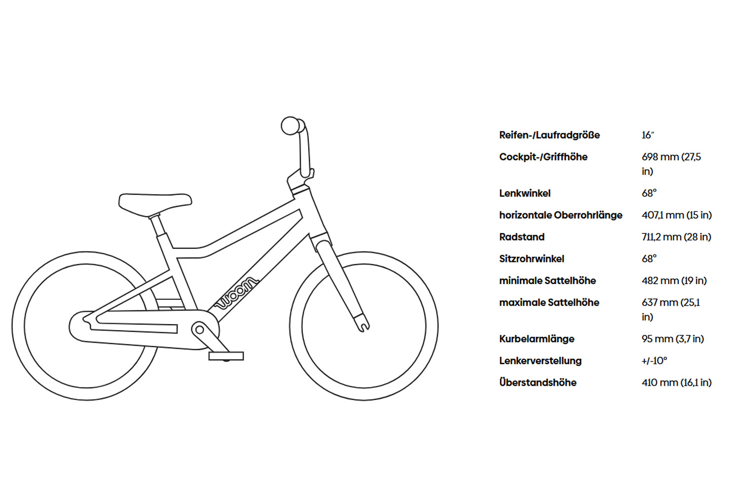 WOOM GO 3 Kinderfahrrad 16 Zoll  